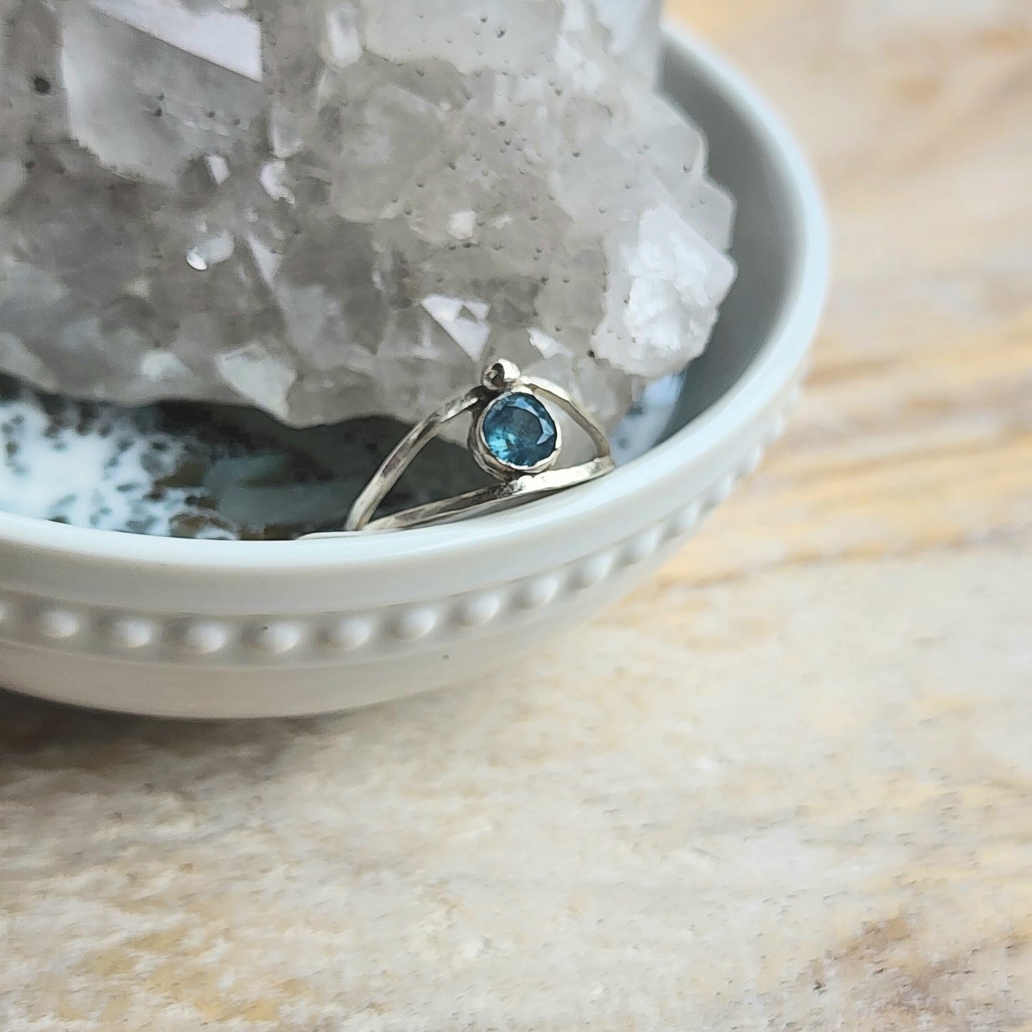 Faceted Fluorite Ring Size 8
