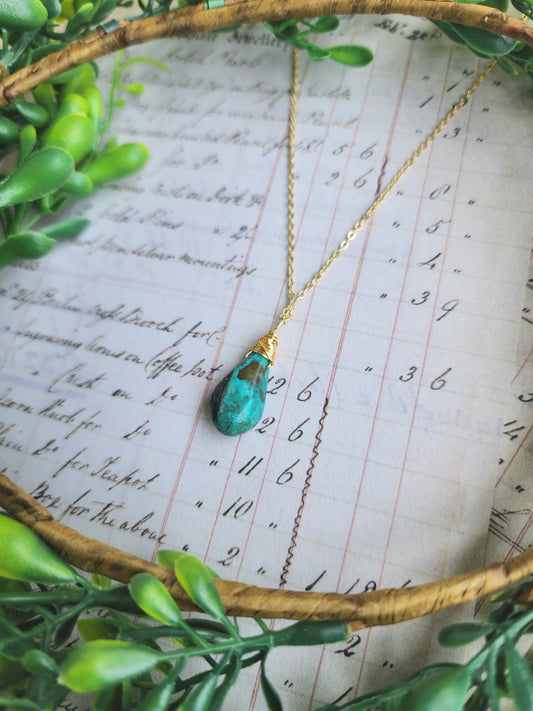 Magnesite Teardrop Necklace