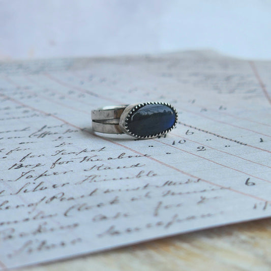 Oval Labradorite Ring