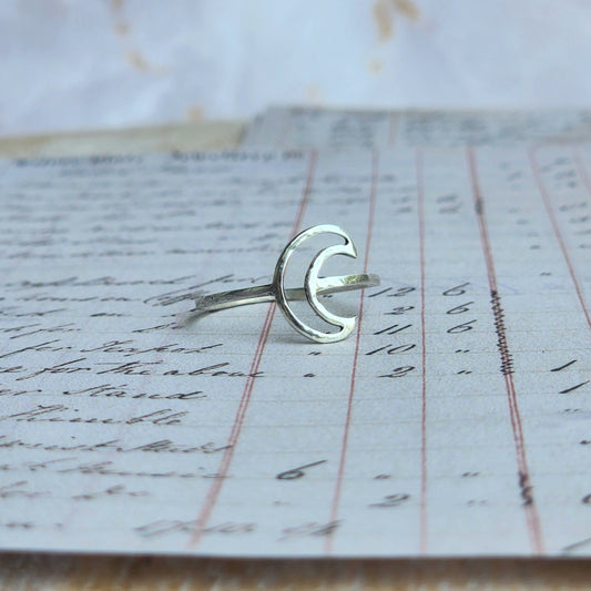 Sterling Silver Moon Ring