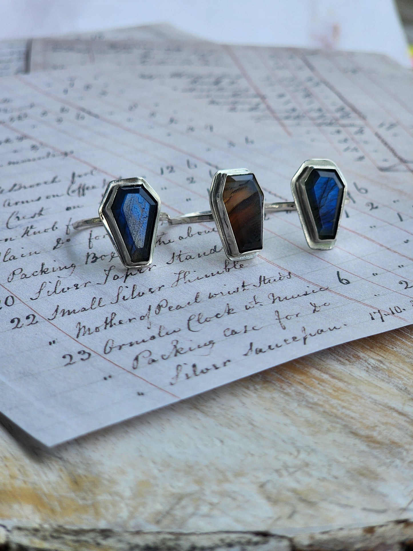 Botswana Agate Coffin Ring Size 8.5