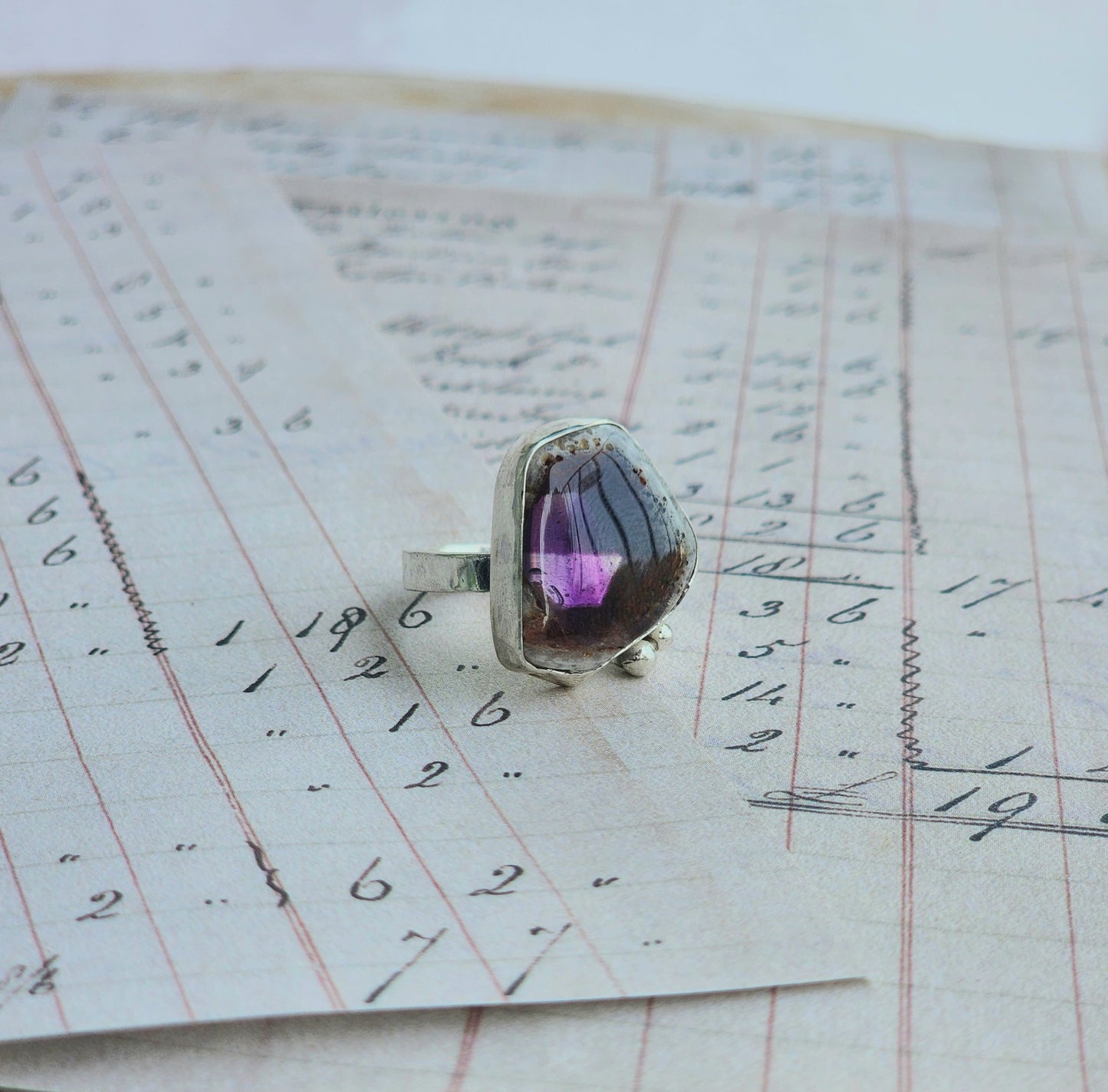Trapiche Amethyst Ring Size 6.5