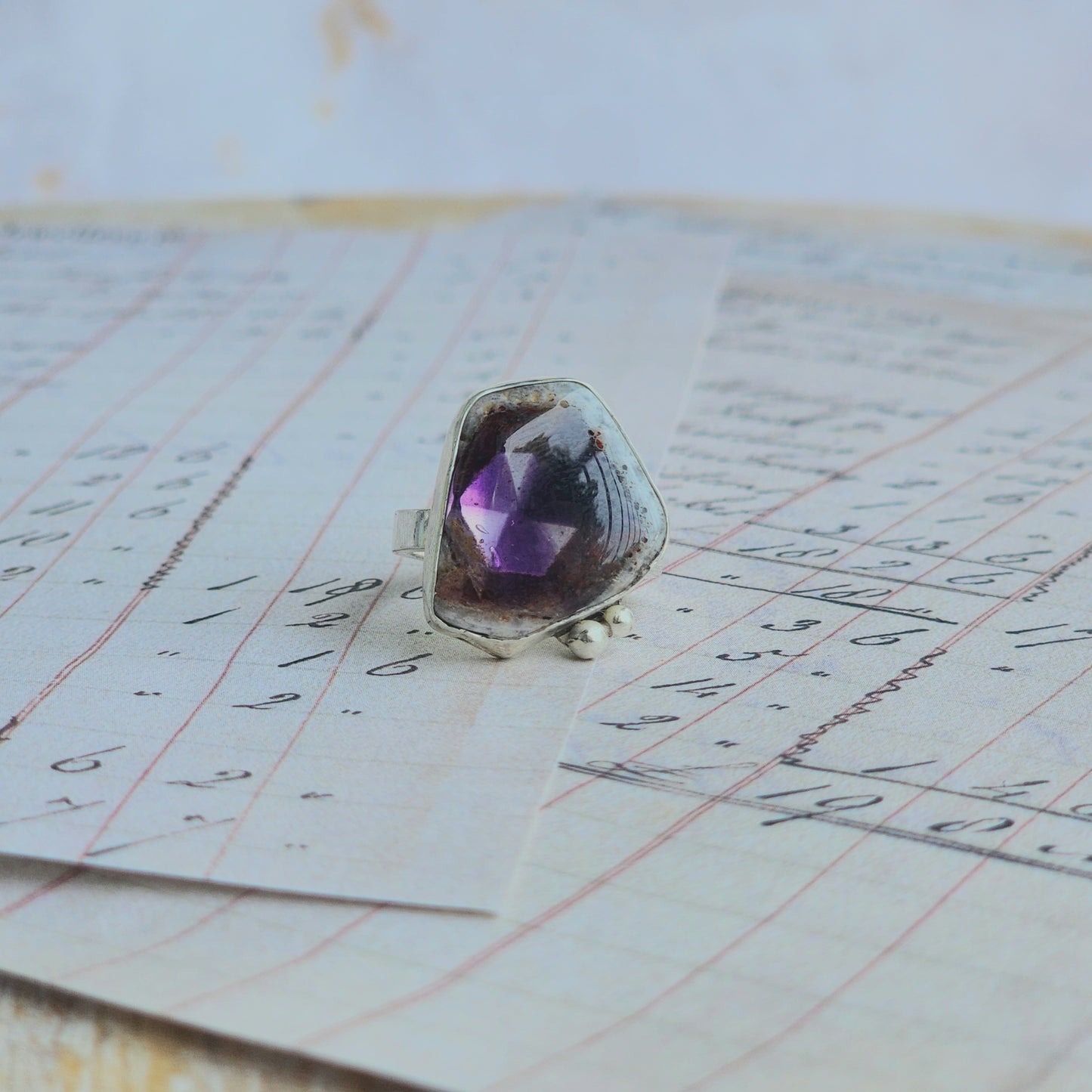Trapiche Amethyst Ring Size 6.5