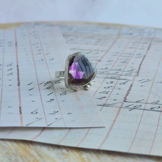 Trapiche Amethyst Ring Size 6.5