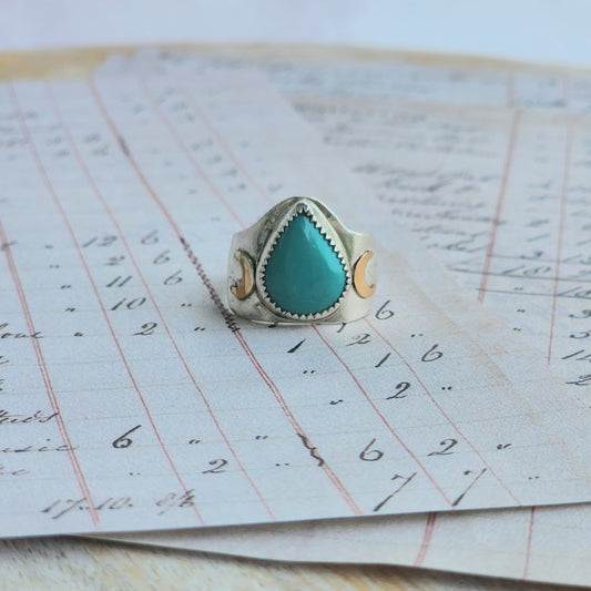 Sleeping Beauty Turquoise Cuff Ring Size 6.5