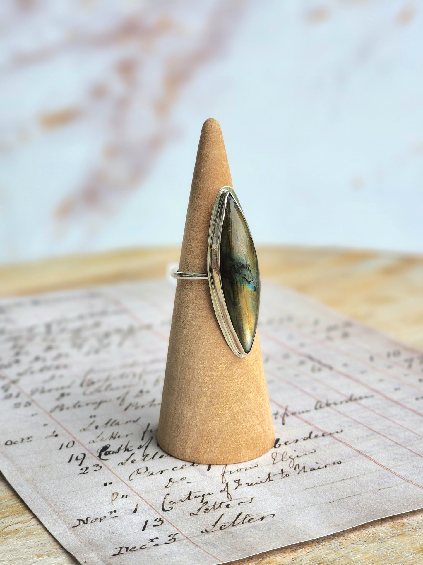 Labradorite Spear Ring ~ Size 7