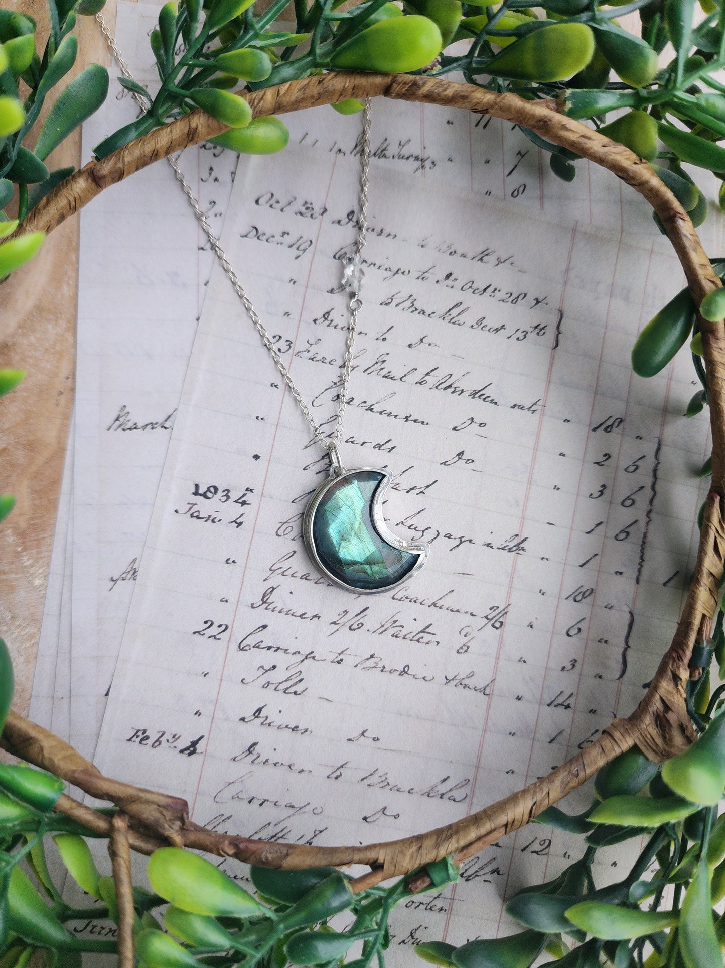 Labradorite Crescent Moon Necklace