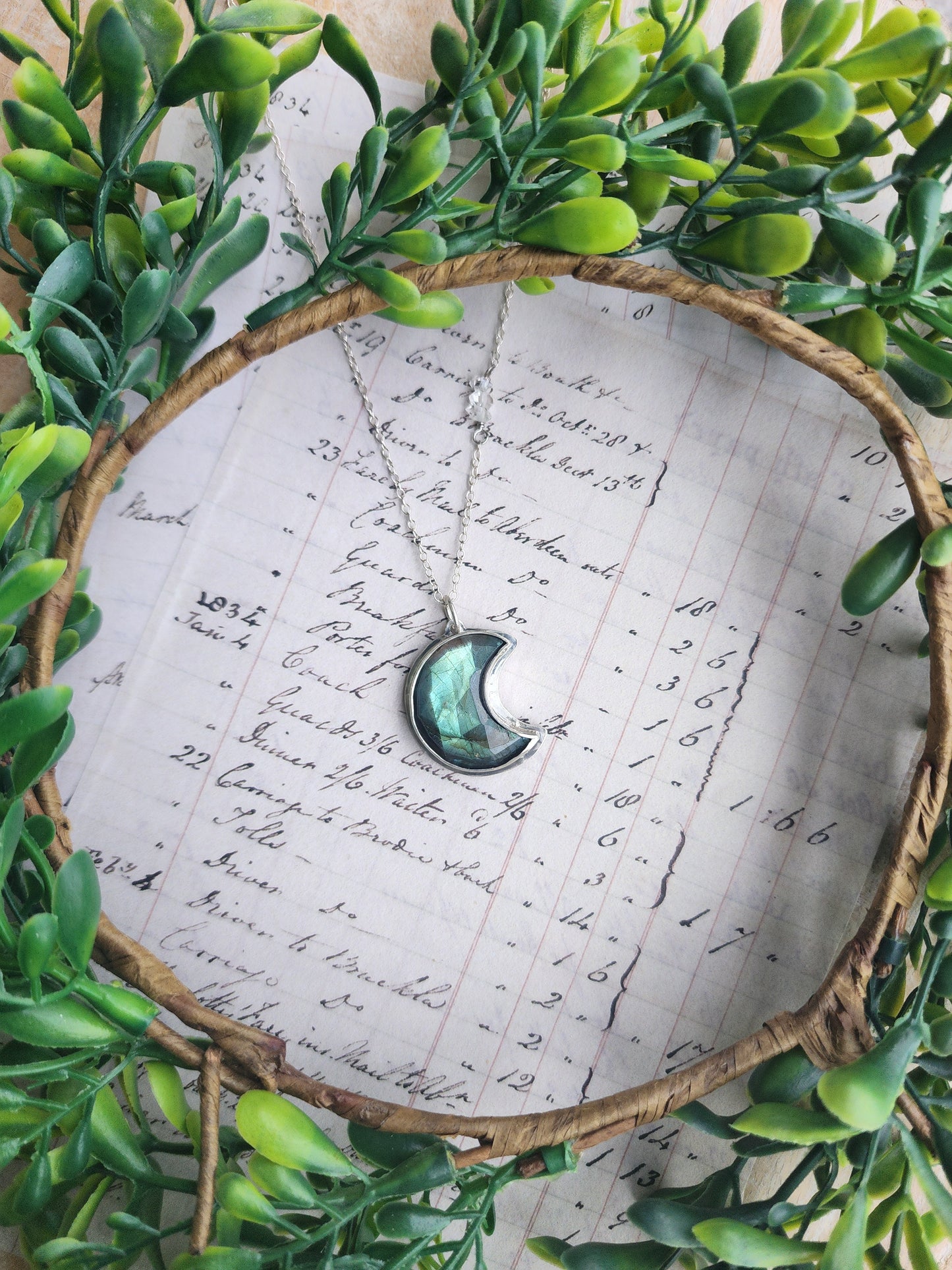 Labradorite Crescent Moon Necklace