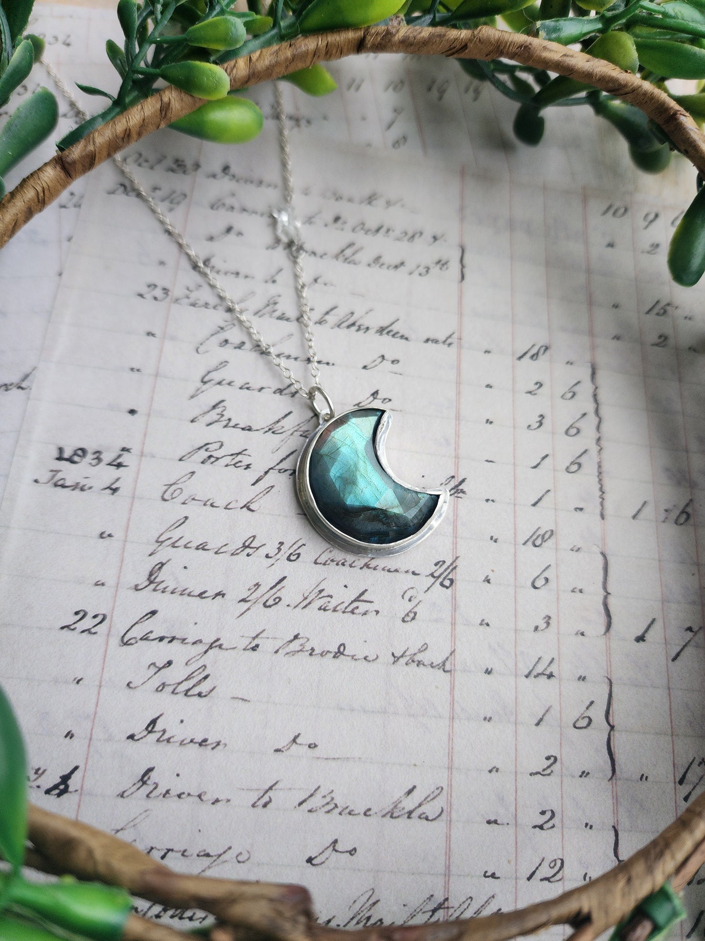 Labradorite Crescent Moon Necklace