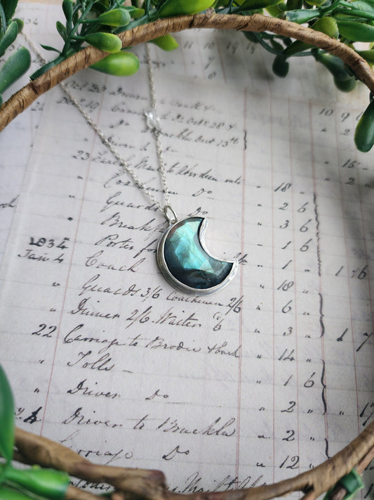 Labradorite Crescent Moon Necklace