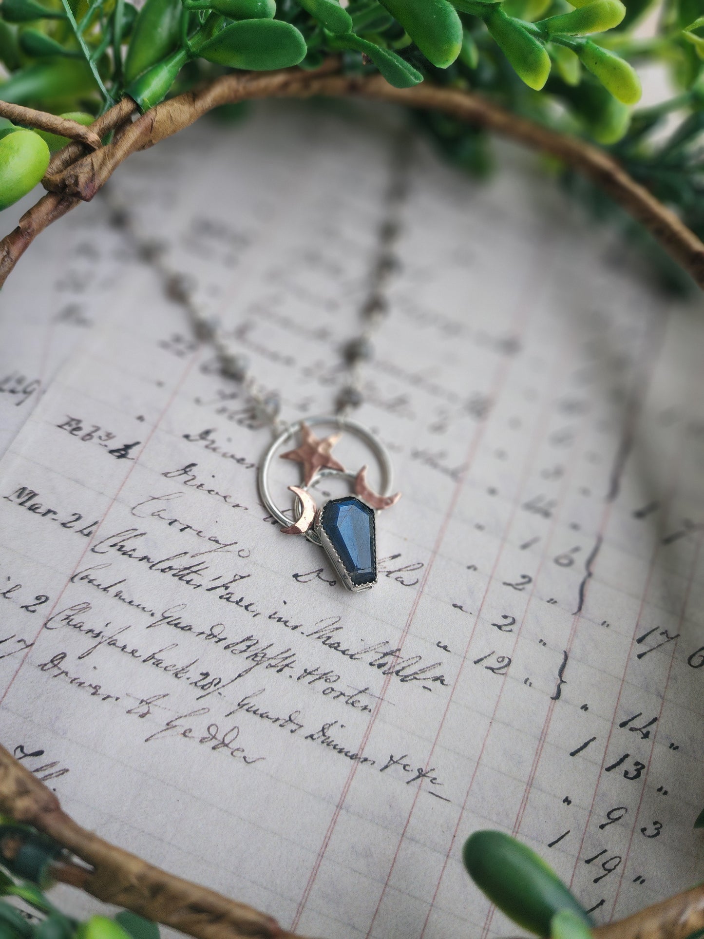 Labradorite Cosmic Coffin Necklace