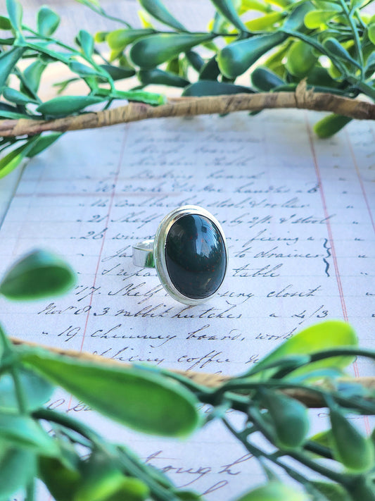 Bloodstone Ring (Size 7.5)