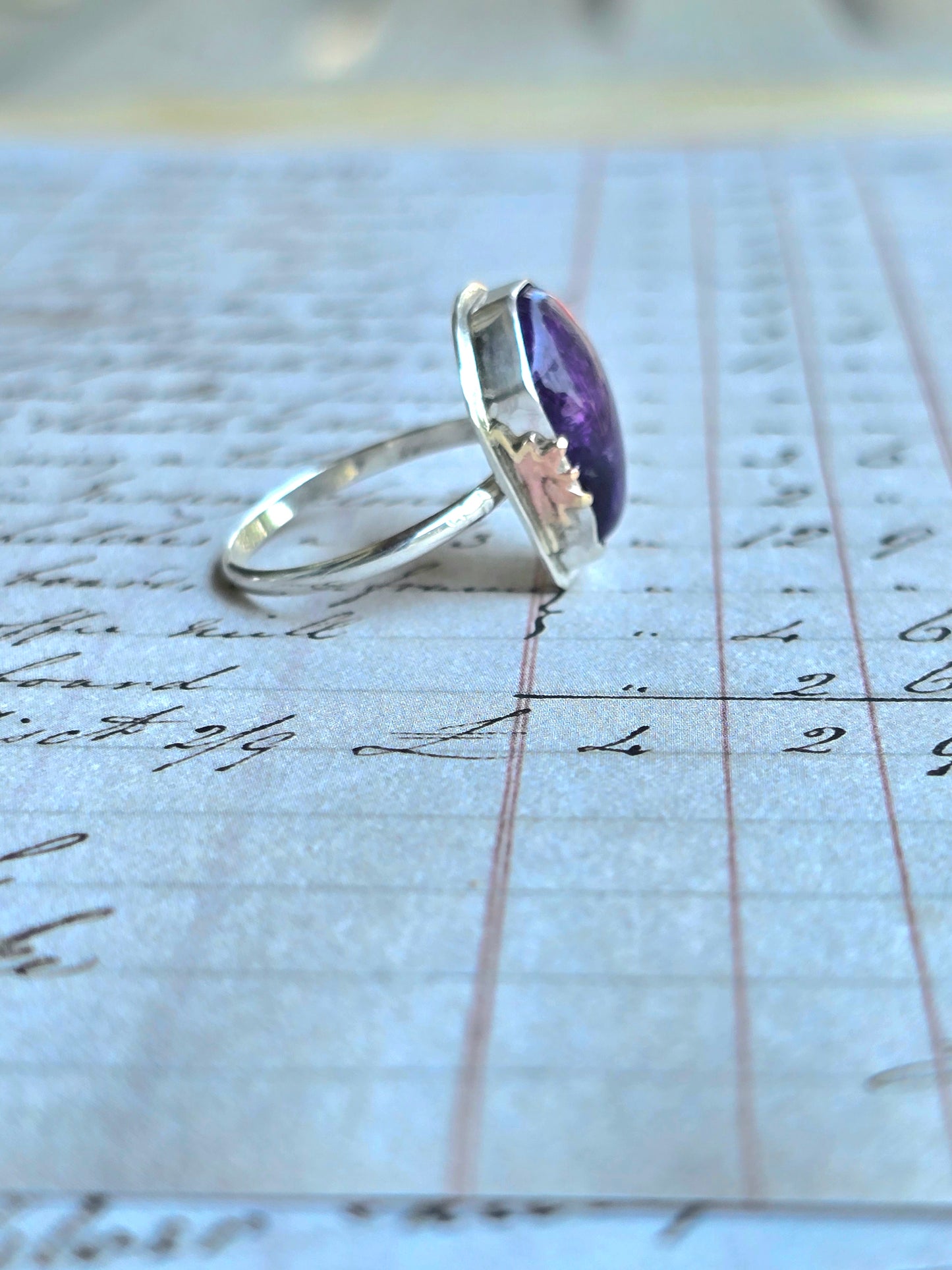 Amethyst Coffin Ring (Size 8.5)