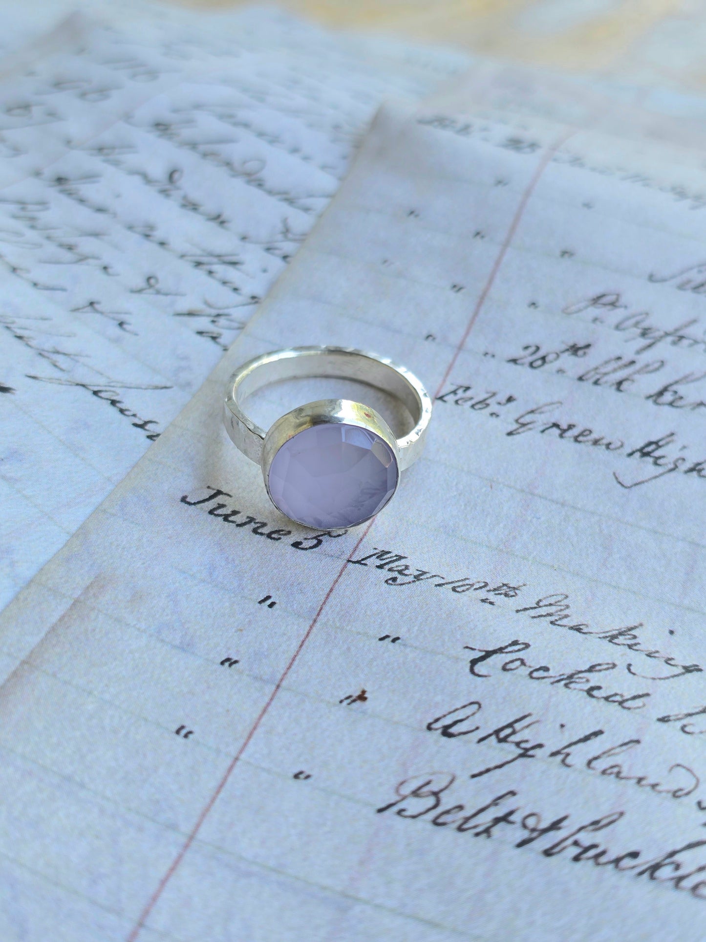 Lavender Chalcedony Ring (Size 7.5)