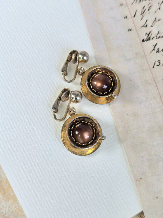 Vintage Teacup earrings (Clip-On)