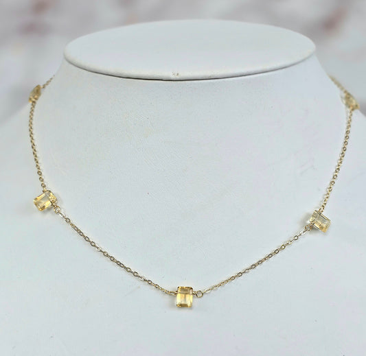 Citrine Beaded Chain Necklace