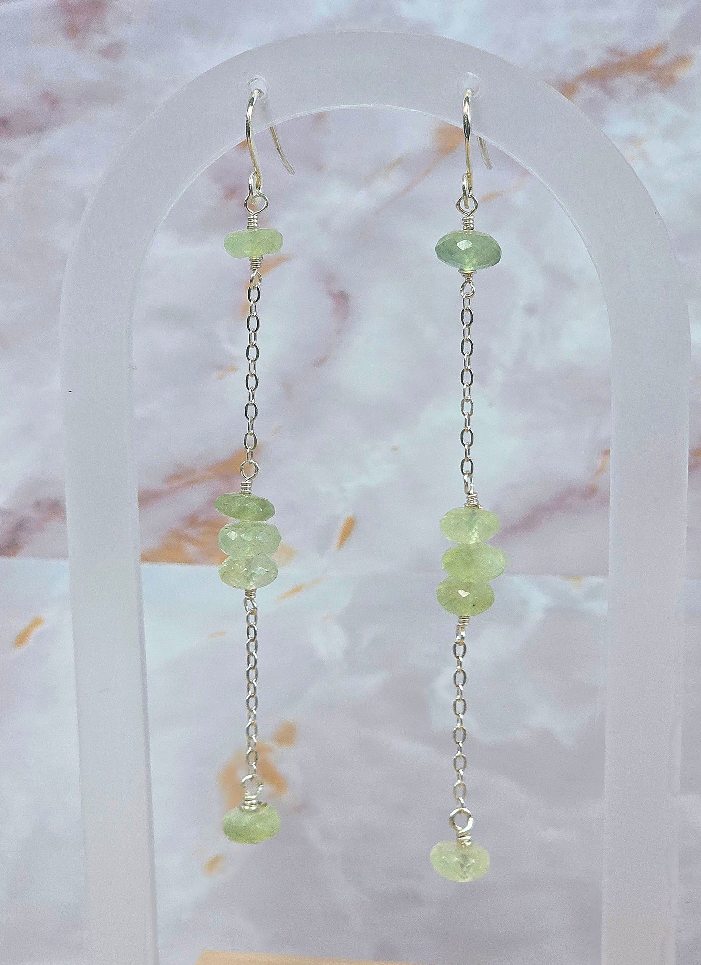 Prehnite Drop Earrings