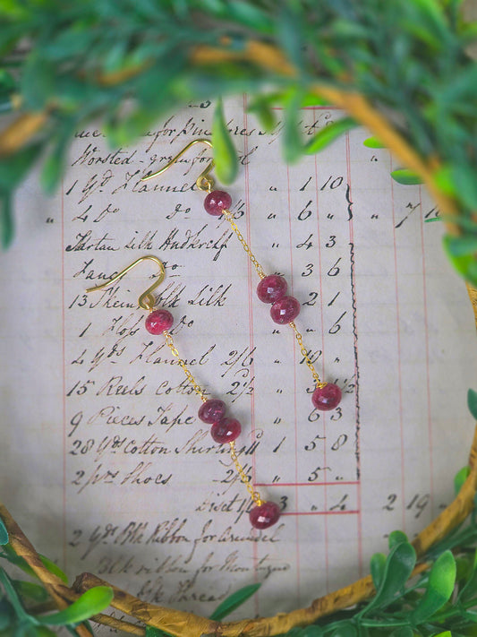 Indian Ruby Drop Earrings