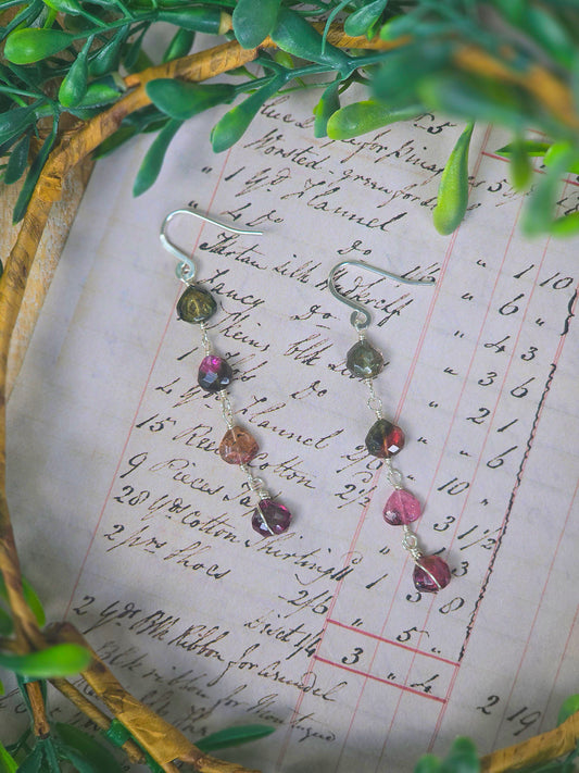 Watermelon Tourmaline Drop Earrings