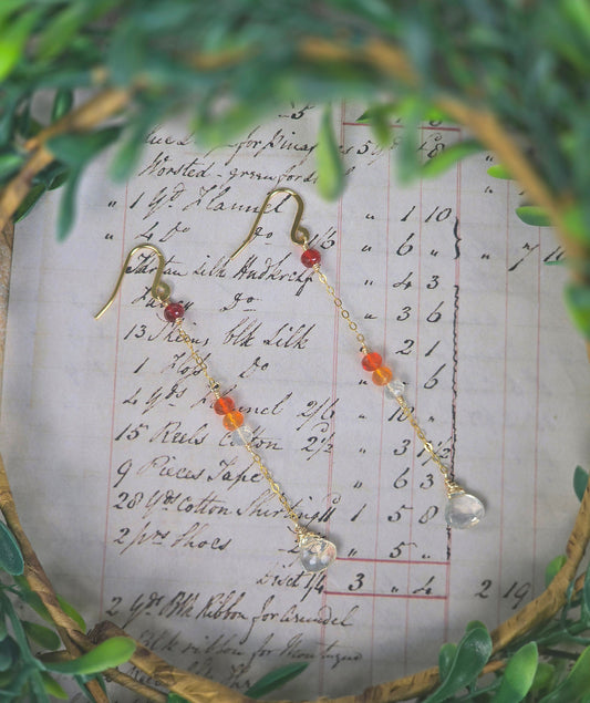 Mexican Fire Opal Drop Earrings