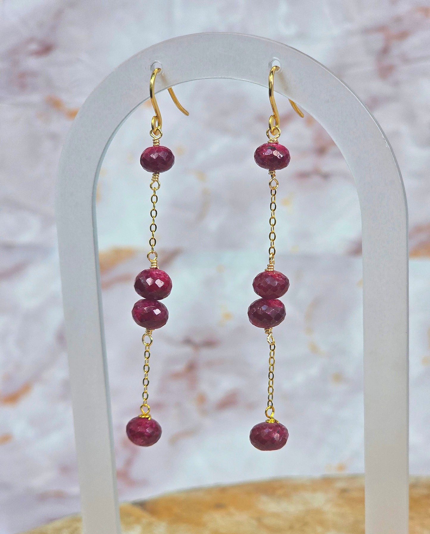 Indian Ruby Drop Earrings