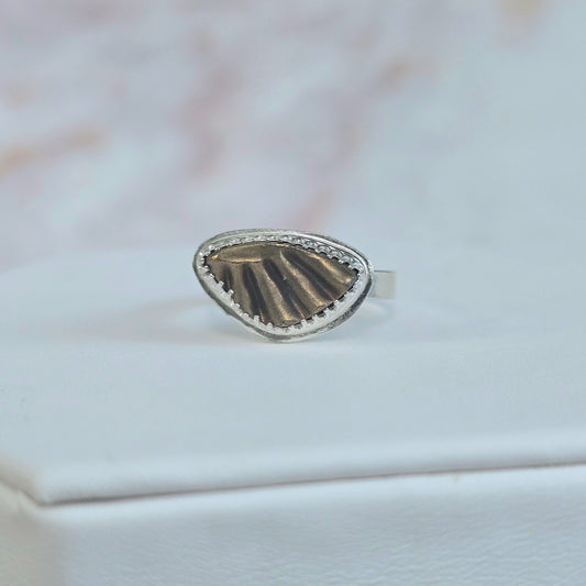 Fossilized Ammonite Ring (Size 8.5)