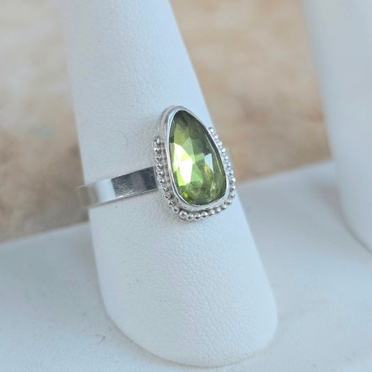Peridot Drop Ring (Size 10)