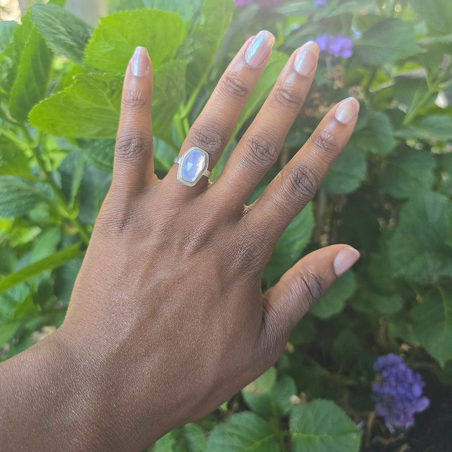 Lavender Quartz Coffin Ring (Size 7.75)