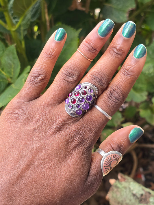Vintage Amethyst and Garnet Ring