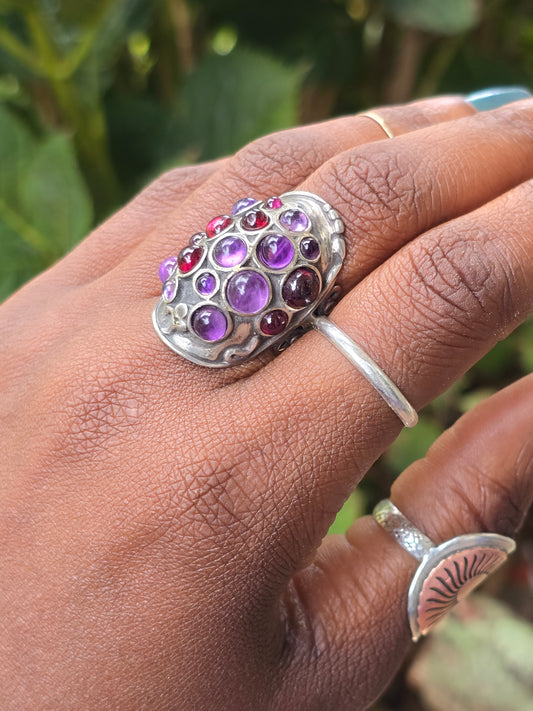 Vintage Amethyst and Garnet Ring