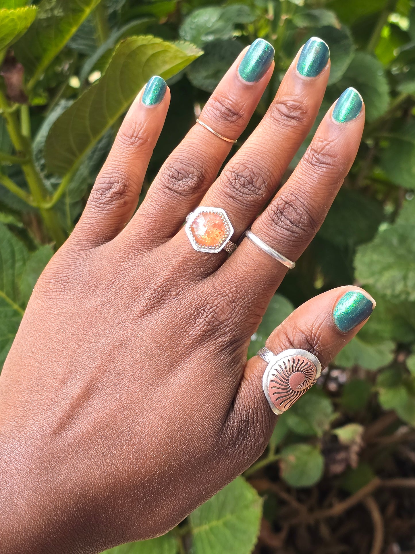 Confetti Sunstone Ring Size 8.5