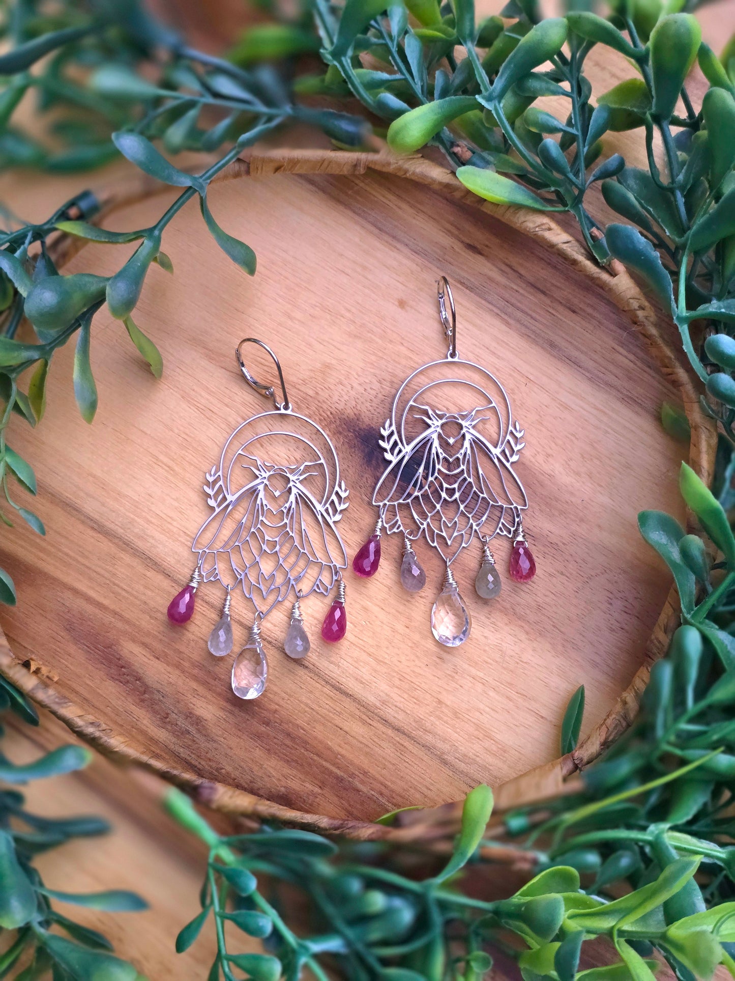 Lunar Moth Sapphire Earrings