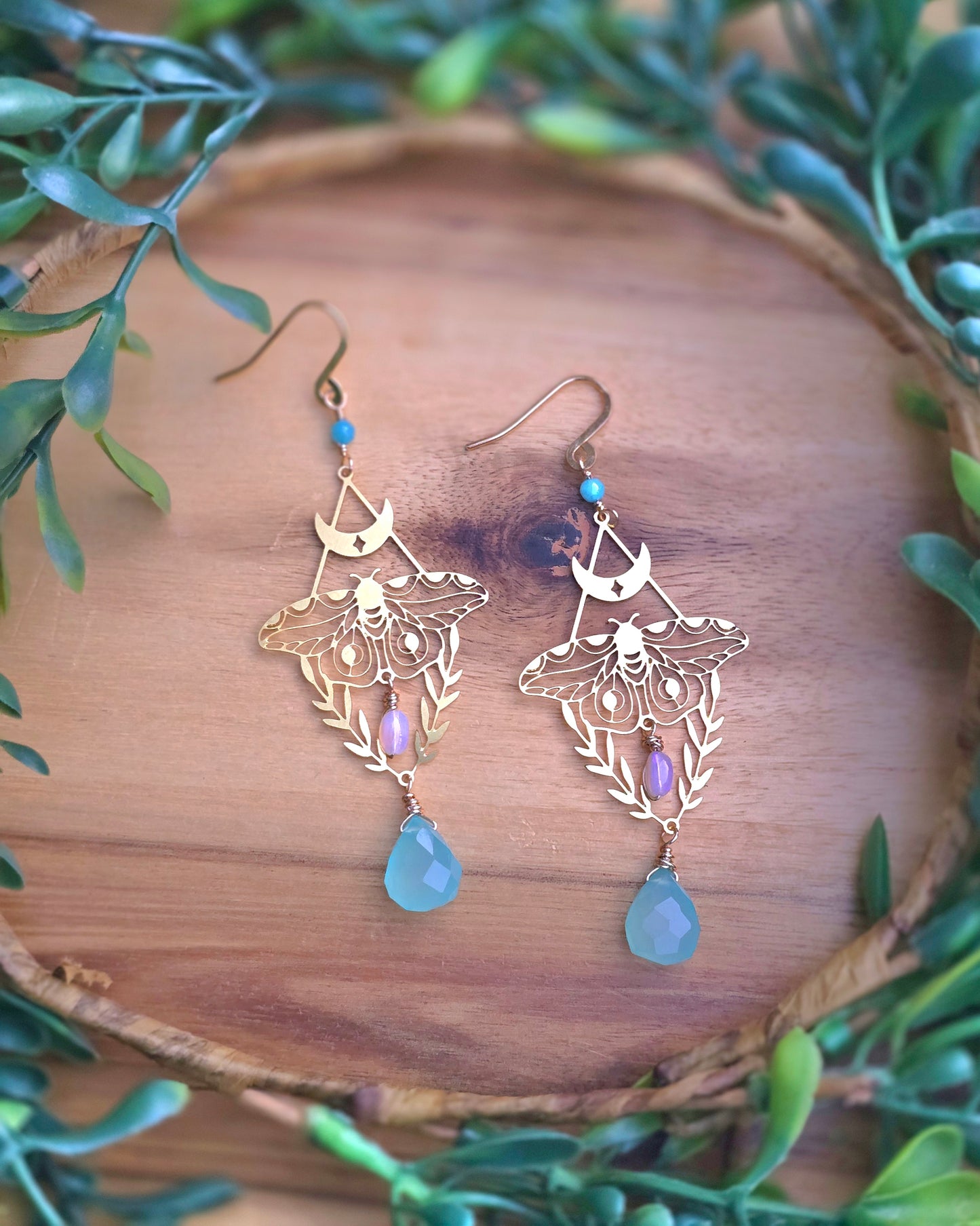Moonrise Moth Earrings (Gold)
