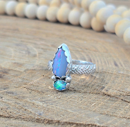 Double Australian Opal Ring (Size 9)