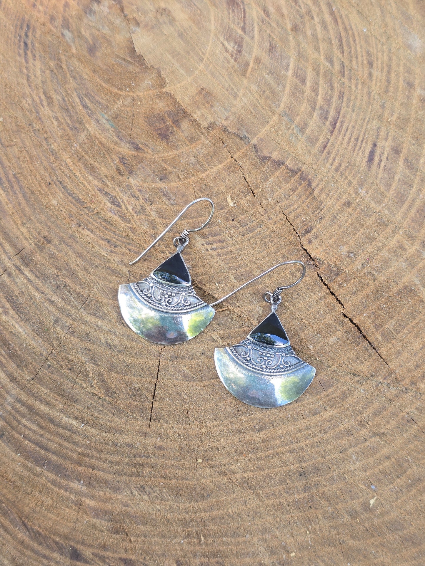 Vintage Sterling Silver Enamel Earrings