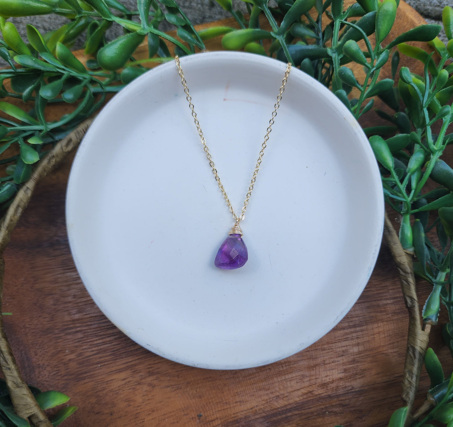 Amethyst Drop Necklace