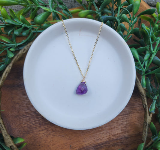 Amethyst Drop Necklace