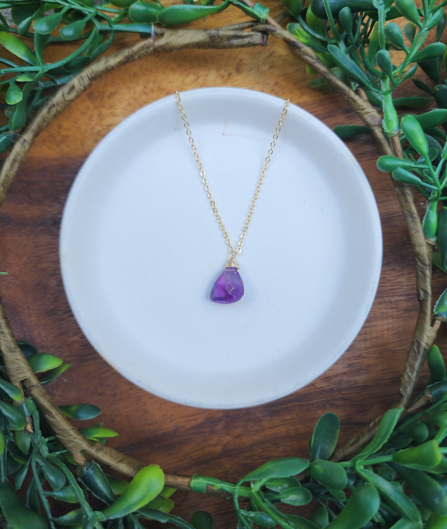 Amethyst Drop Necklace
