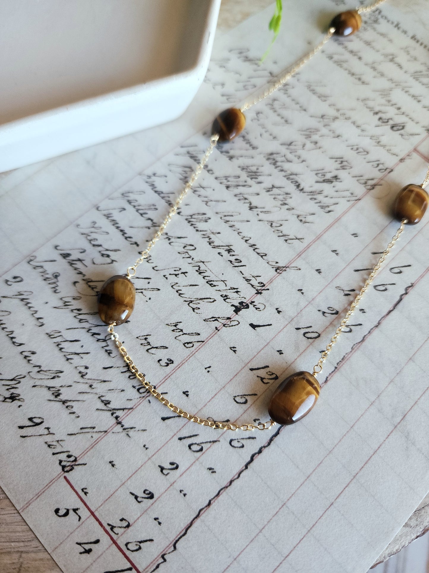 Tiger's Eye Beaded Chain (Gold)