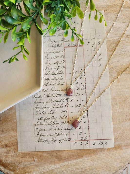 Strawberry Quartz Neckalce