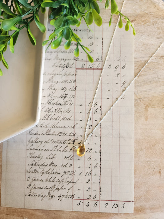 Citrine Drop Necklace