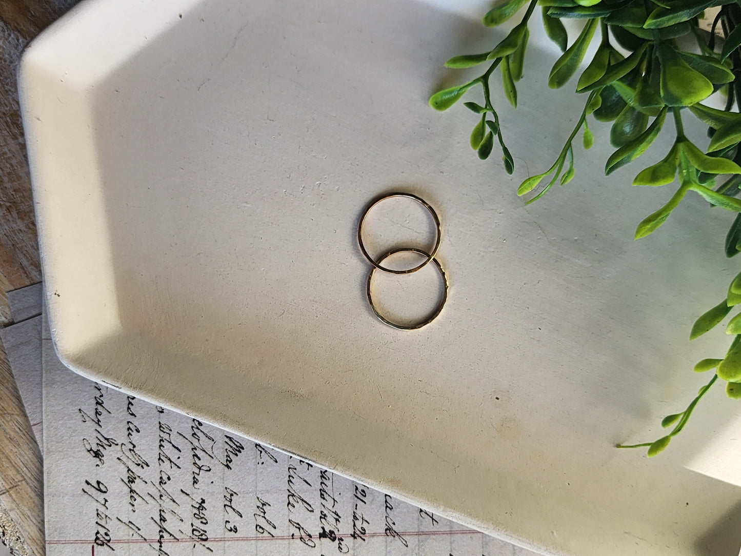 Gold Filled Hammered Stacking Ring