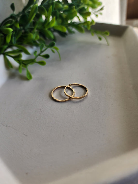 Gold-Filled Hammered Midi Ring