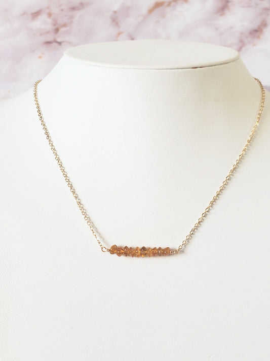 Citrine Bar Necklace