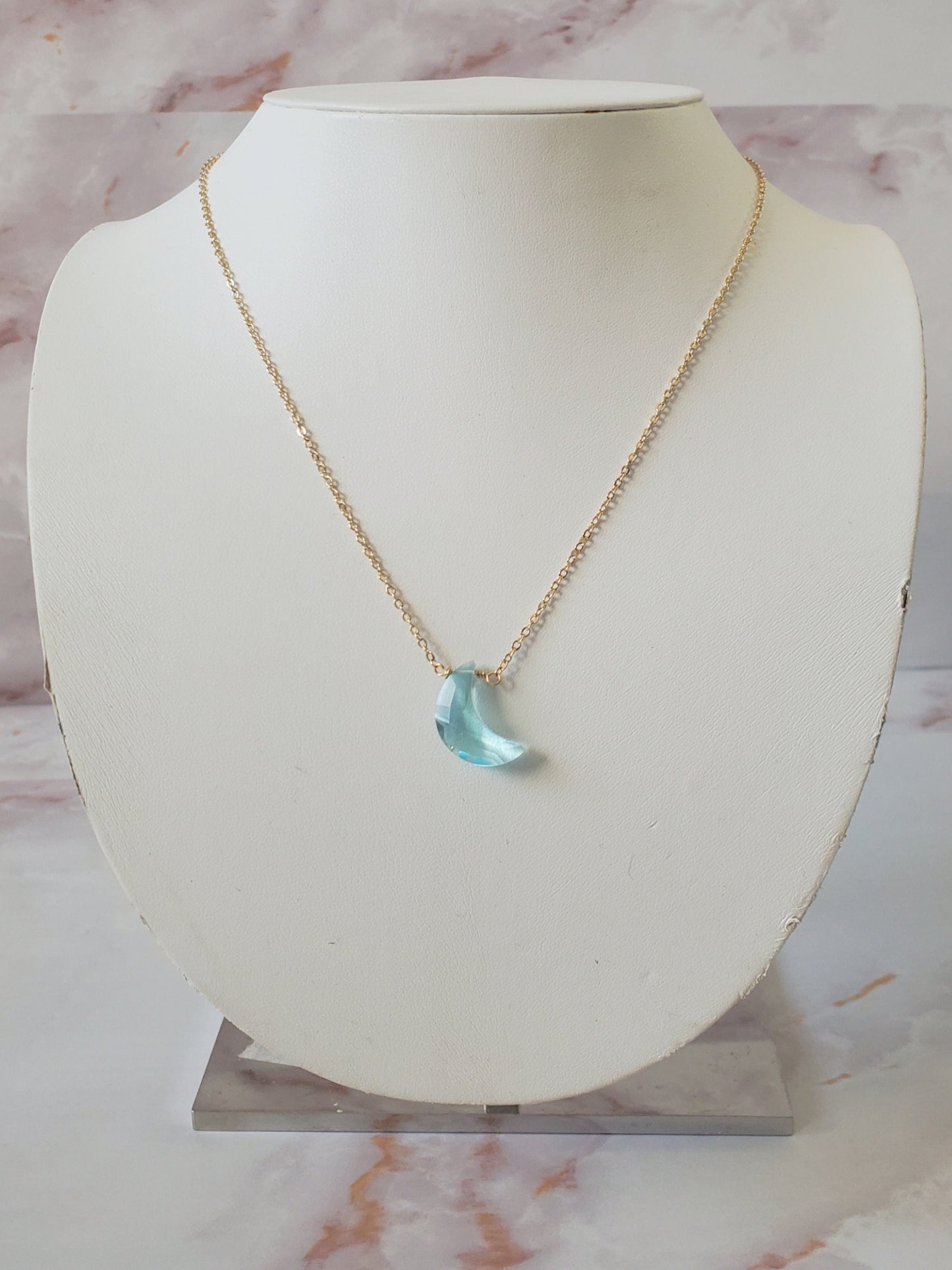 Once In A Blue Moon Necklace in Gold