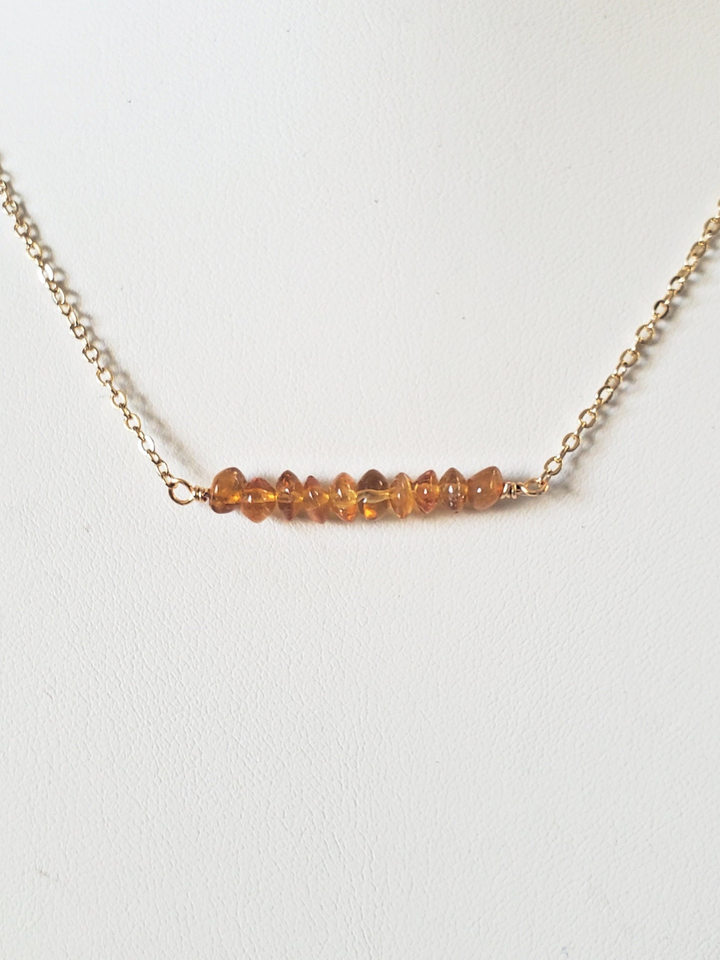 Citrine Bar Necklace