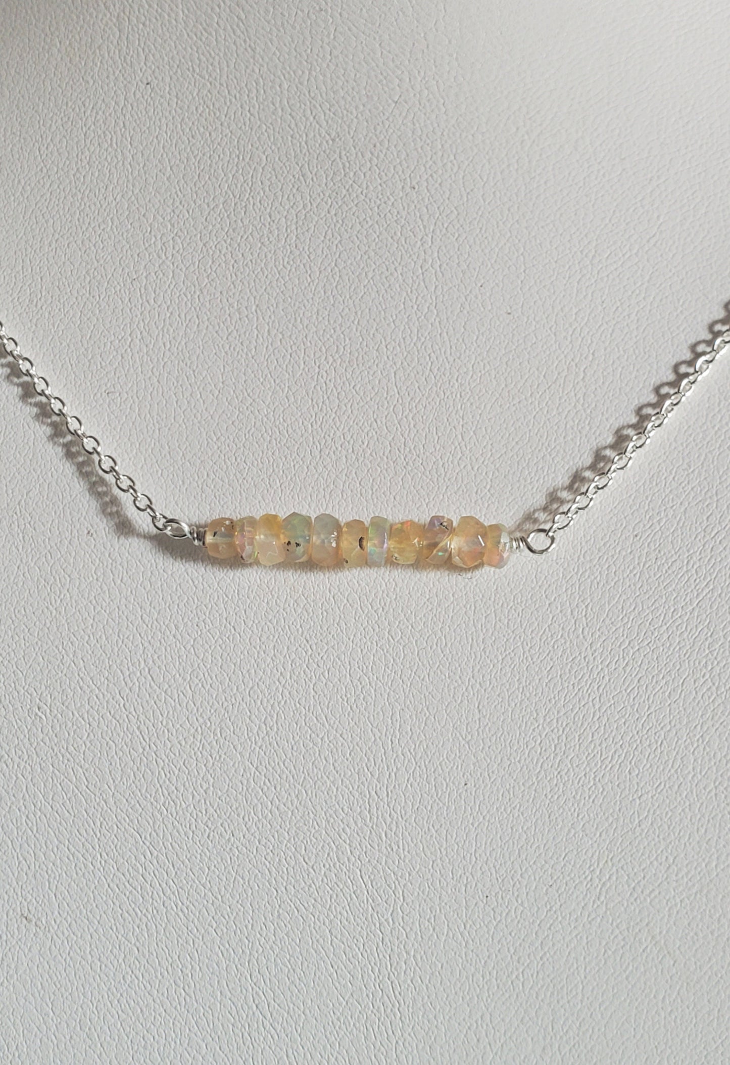 Ethiopian Opal Bar Necklace