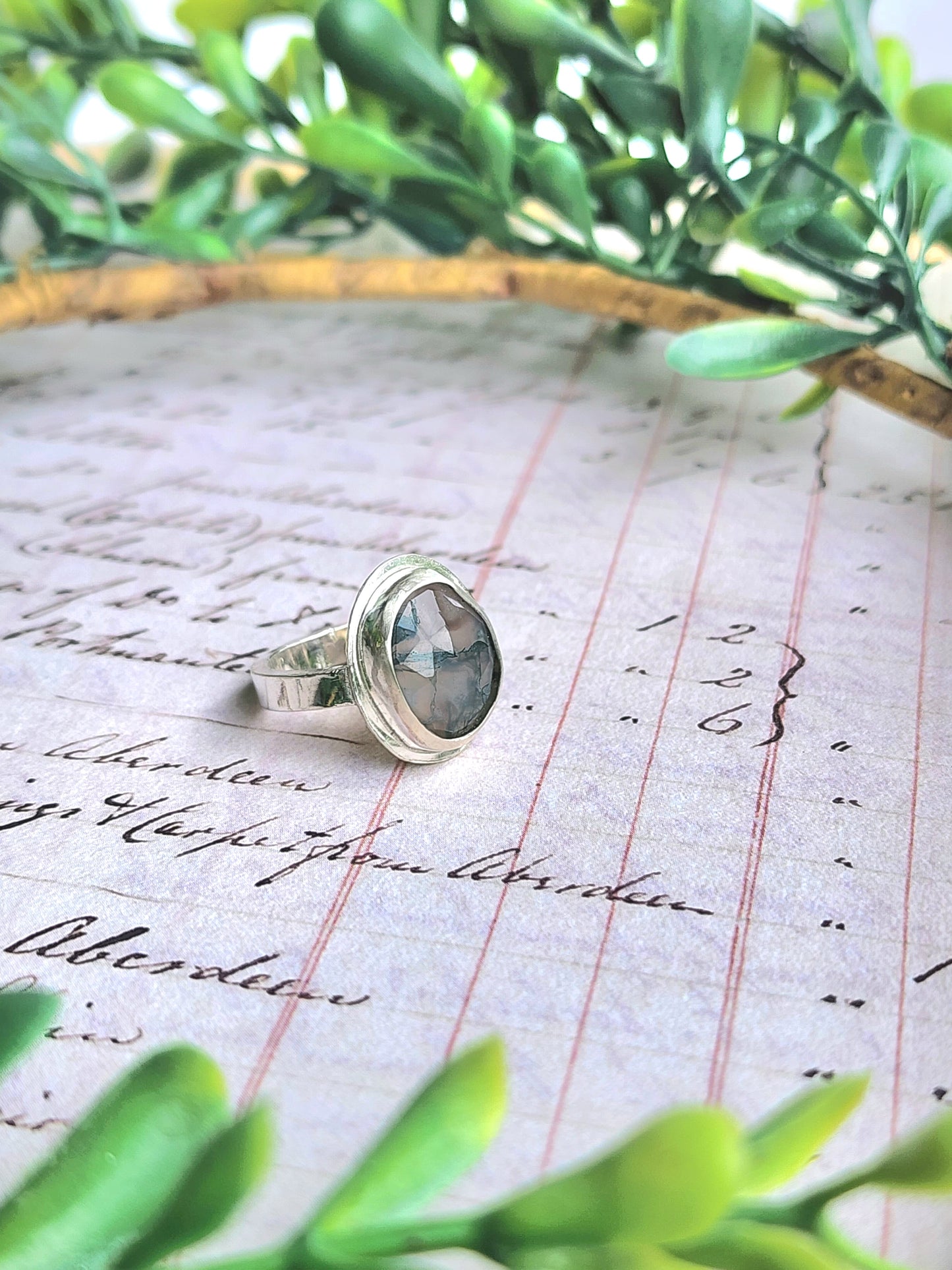 Moss Agate Ring ~ Size 6