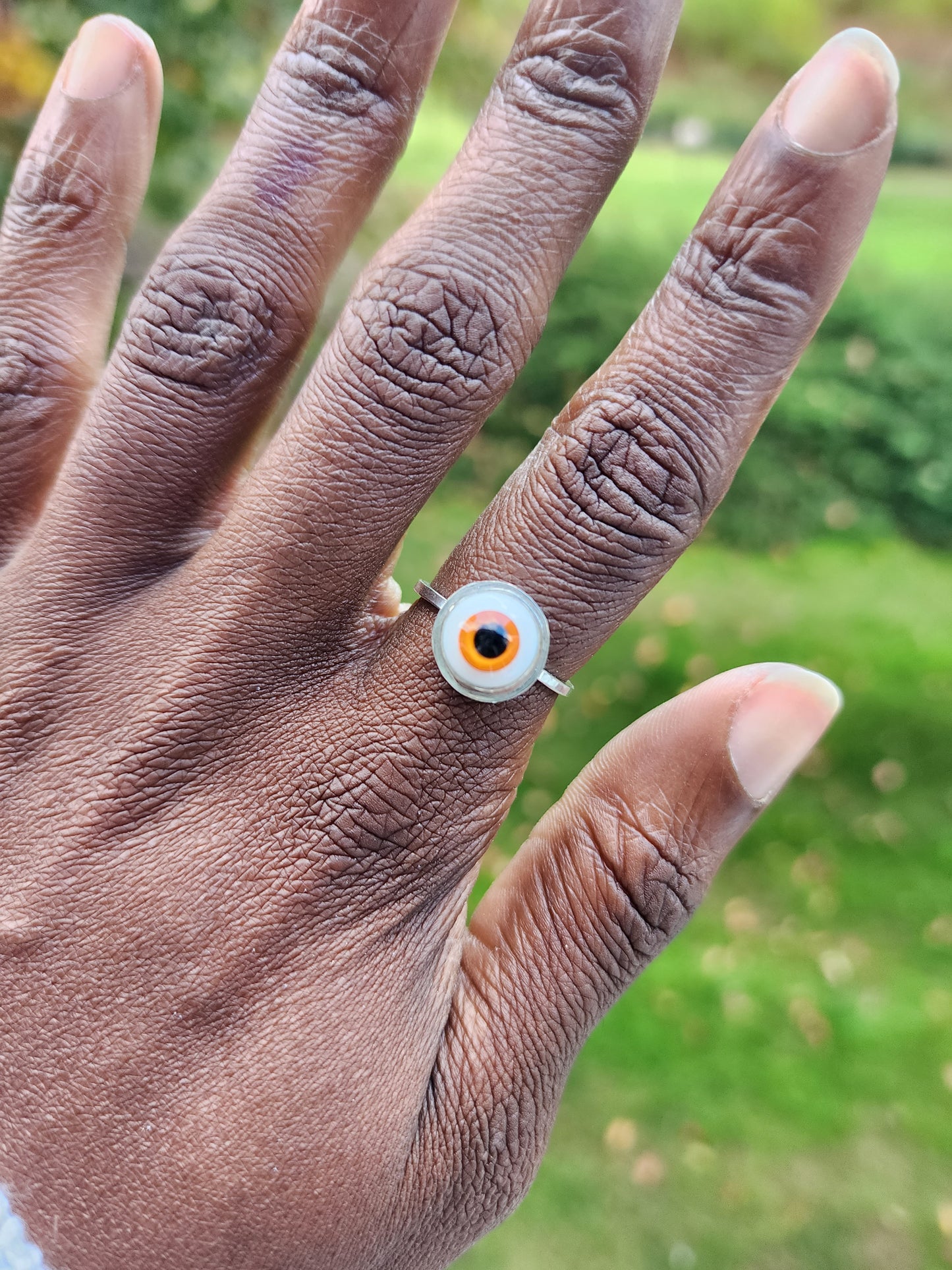 Eye See You Ring in Amber ~ Size 8.75