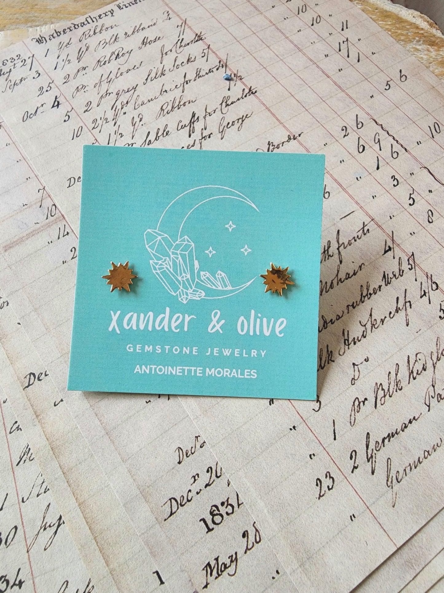 Brass Fireworks Stud Earrings